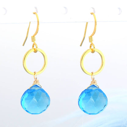 Edgy Petal Earrings Edgy Petal Small Blue Quartz Gold Circle Earring 17863902 Edgy Petal Small Blue Quartz Gold Circle Earring