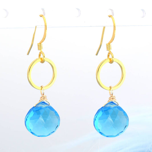 Edgy Petal Earrings Edgy Petal Small Blue Quartz Gold Circle Earring 17863902 Edgy Petal Small Blue Quartz Gold Circle Earring