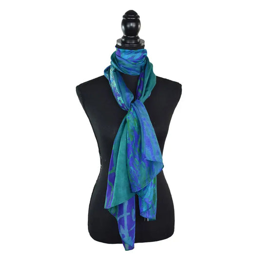 Dupatta Holloday Mixed Motif Silk Scarf - Multiple Colors