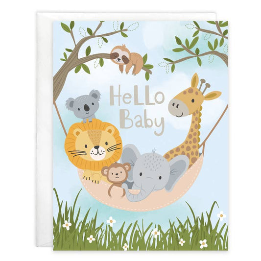 Gina B Designs Animal Hammock Baby Card