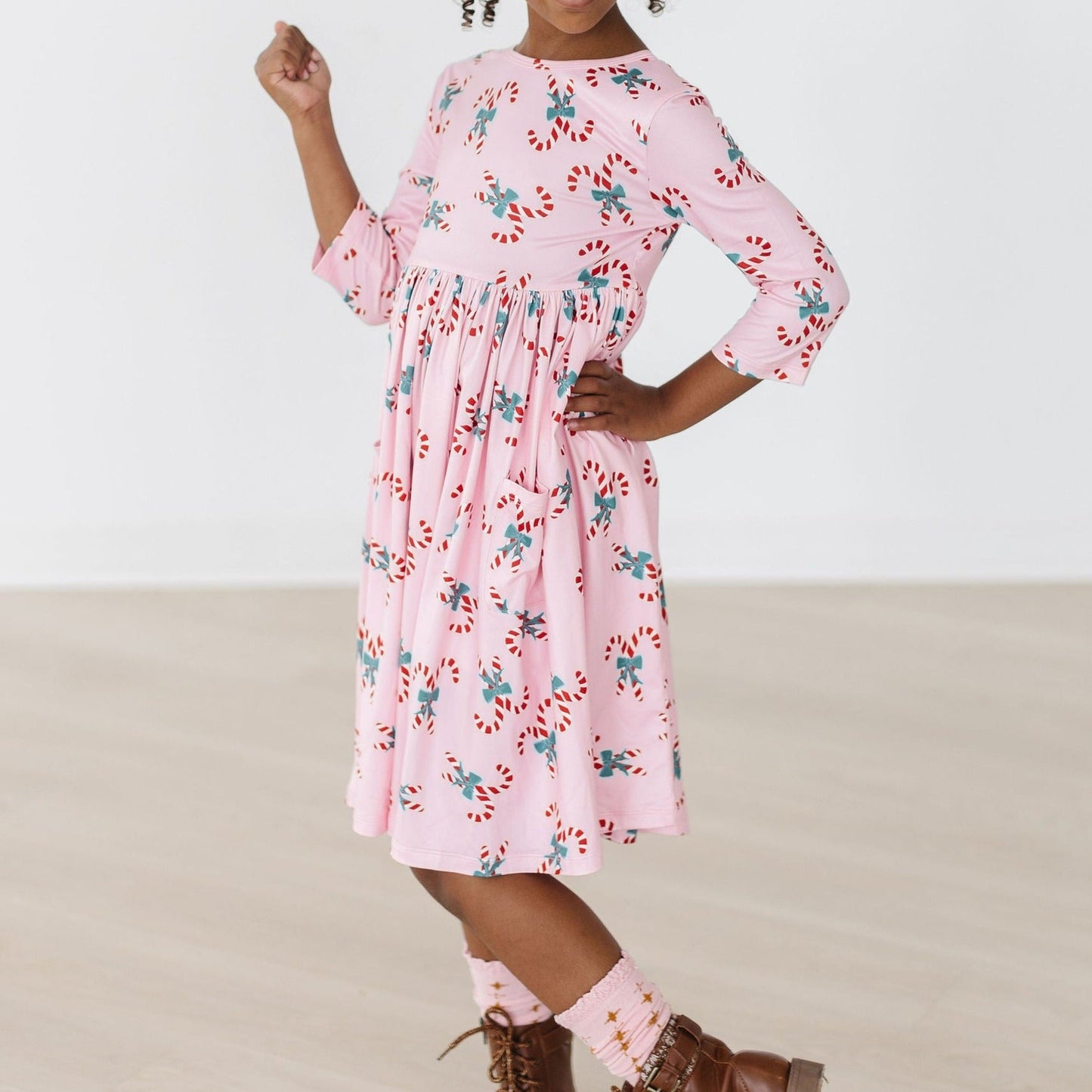 Mila & Rose Holiday Pocket Twirl Dress - Multiple Colors