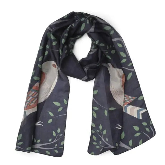 Quintessential Jay Navy Silk Scarf