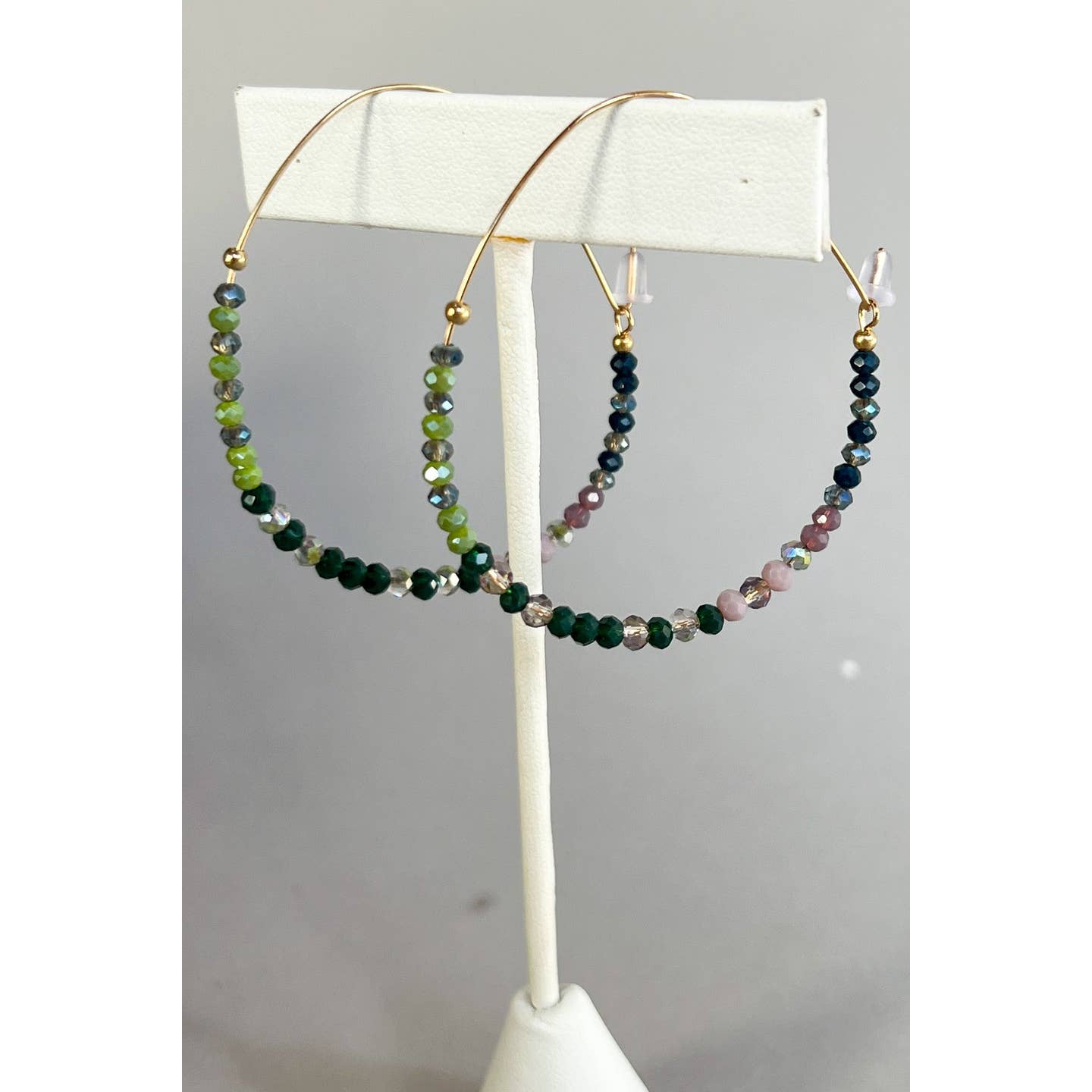 Luisa Oak Tree Green Hoop Earring