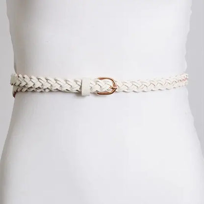Vegan Leather Skinny Braided Belt - Multiple Colors