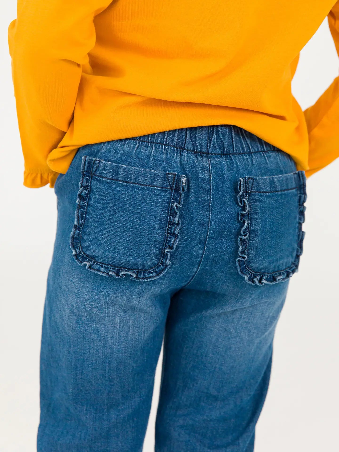 RuffleButts Ruffle Straight Jeans