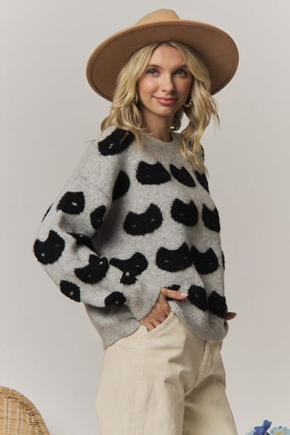 Madelyn Sweaters Cat Face Knit Sweater Cat Face Knit Sweater
