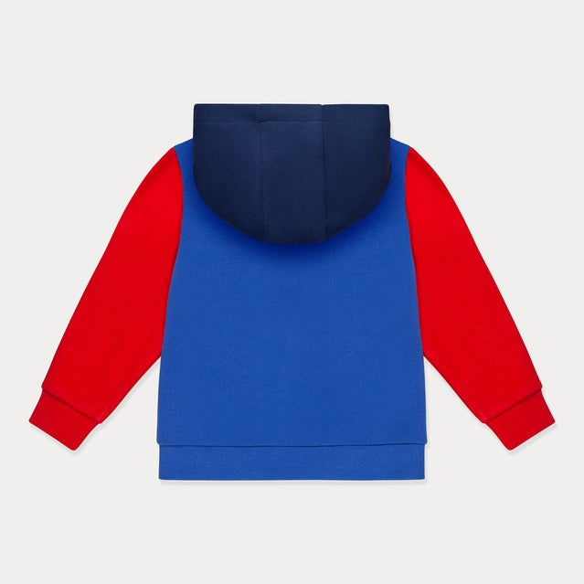 Color Block Zip Up Hooded Sweatshirt