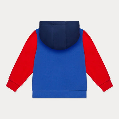 Color Block Zip Up Hooded Sweatshirt