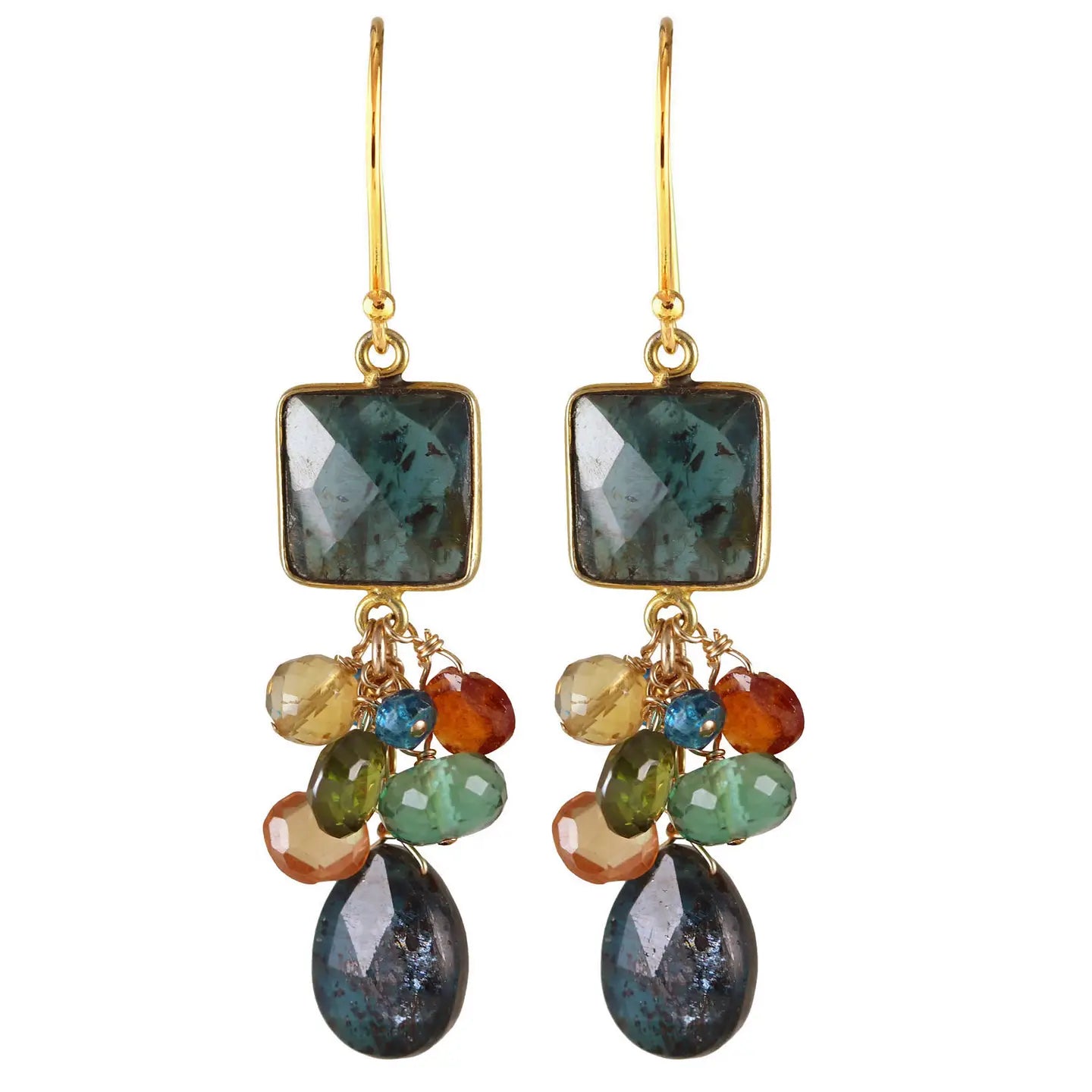 Alicia Van Fleteren Kyanite Link, Quartz, Garnet, Citrine & Zircon Earring