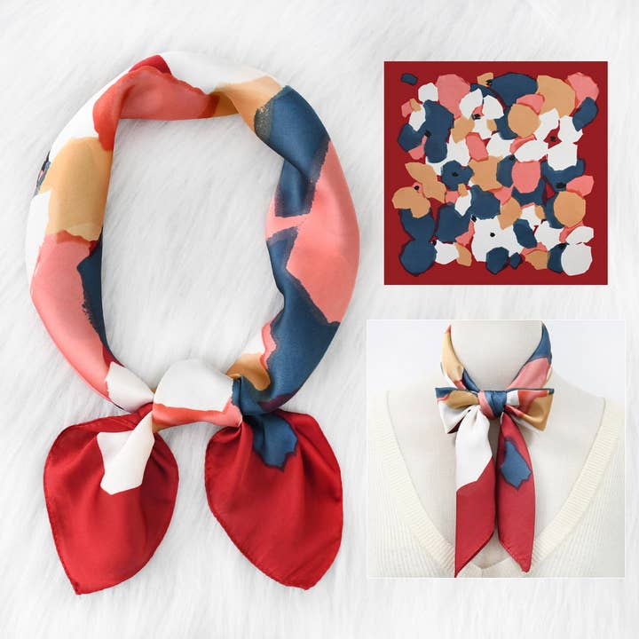ACCITY Scarves Polka Dot Satin Neck Scarf - Multiple Colors Polka Dot Satin Neck Scarf - Multiple Colors