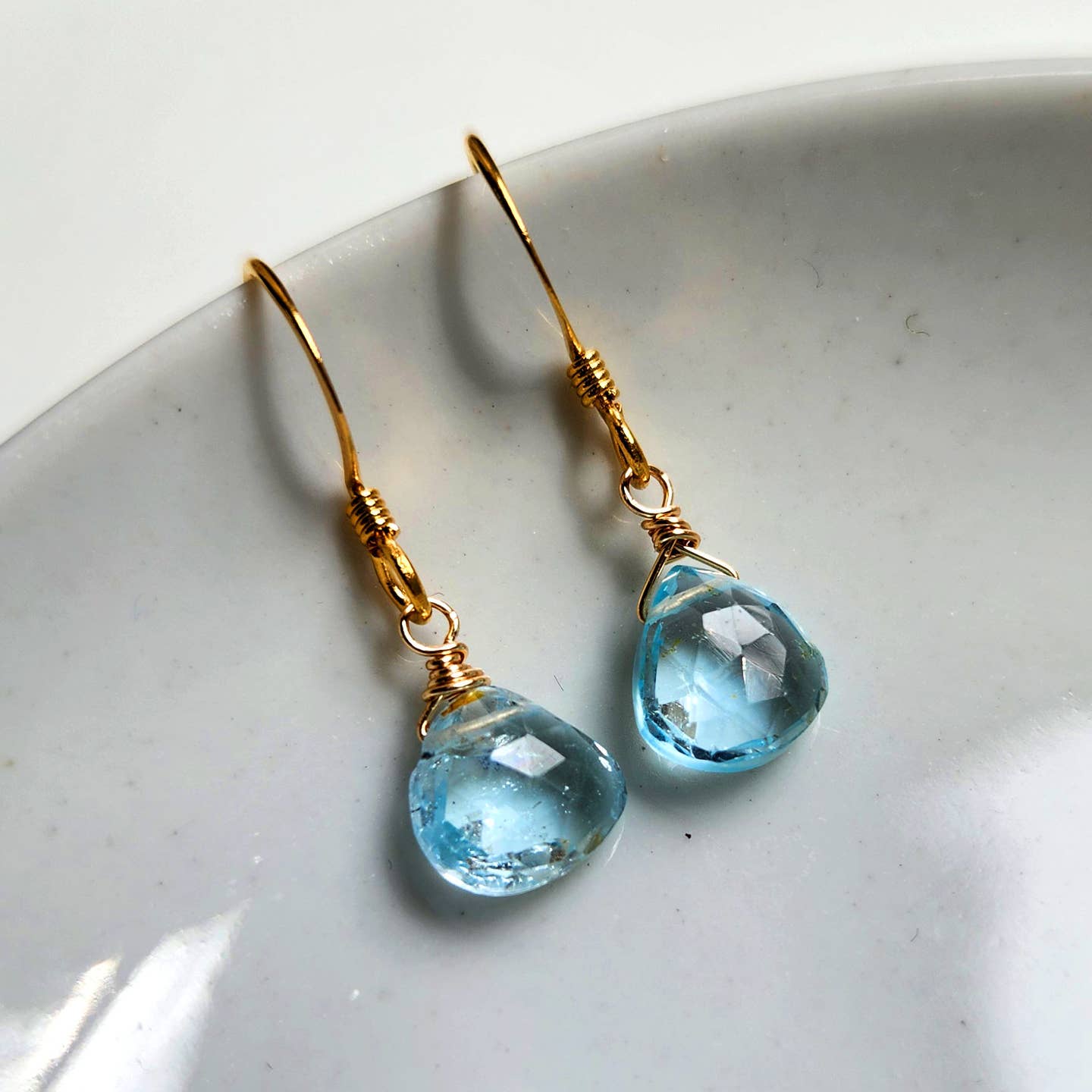Edgy Petal Earrings Edgy Petal Blue Quartz Wire Wrapped Teardrop Gold Earrings 43422942 Edgy Petal Blue Quartz Wire Wrapped Teardrop Gold Earrings