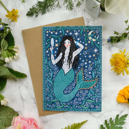 Mystical Sky Studio Mermaid Greeting Card