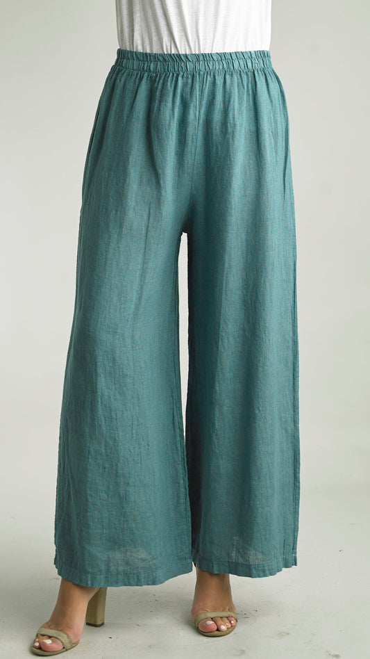 Tempo Paris Wide Leg Linen Pant - Multiple Colors
