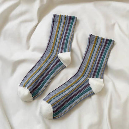 Bohemian Colorblock Striped Socks - Multiple Colors