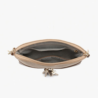 Jen & Co Tara Corduroy Dual Zip Crossbody - Multiple Colors
