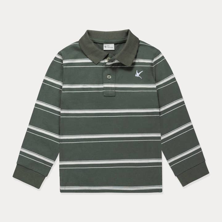 Striped Long Sleeve Polo Shirt