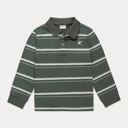 Striped Long Sleeve Polo Shirt