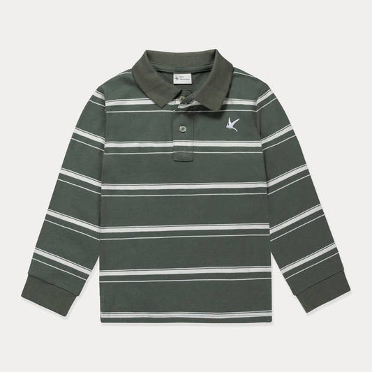 Striped Long Sleeve Polo Shirt