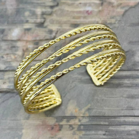 Anju Jewelry Bracelets Anju Jewelry Gold Twisted Wire Cuff Bracelet 17108446 Anju Jewelry Gold Twisted Wire Cuff Bracelet