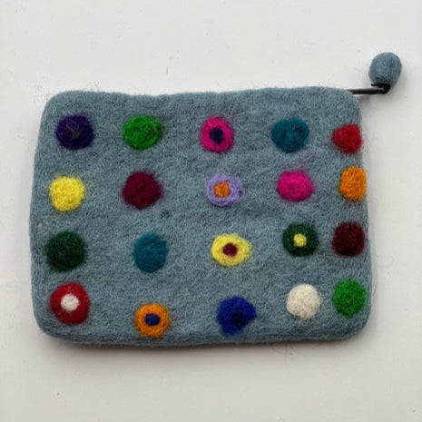 Felted Dot Coin Purse - Multiple Colors