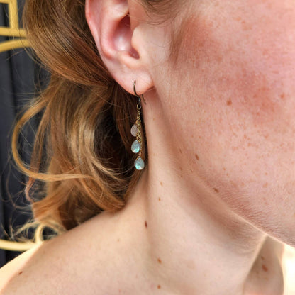 Edgy Petal Earrings Edgy Petal Dainty Labradorite Cluster Chain Earrings 68352734 Edgy Petal Dainty Labradorite Cluster Chain Earrings