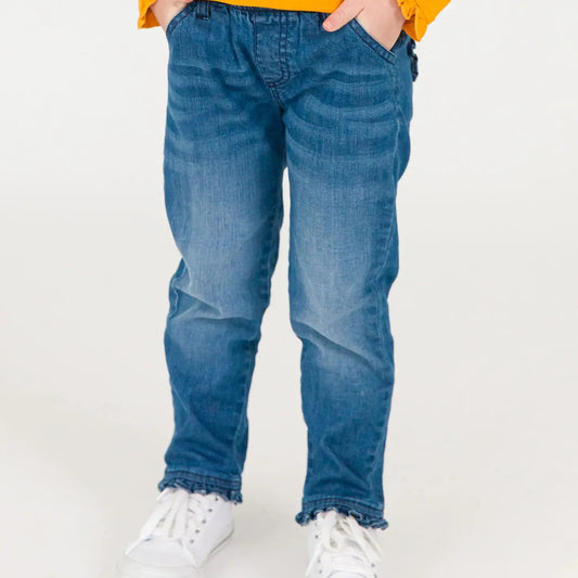RuffleButts Ruffle Straight Jeans