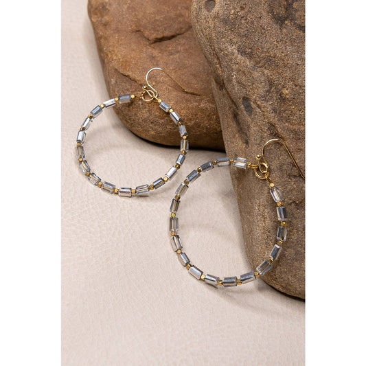 Grey Lottie Hoop Earring