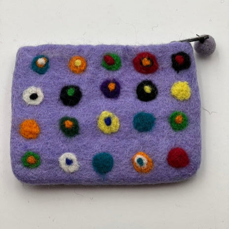 Felted Dot Coin Purse - Multiple Colors