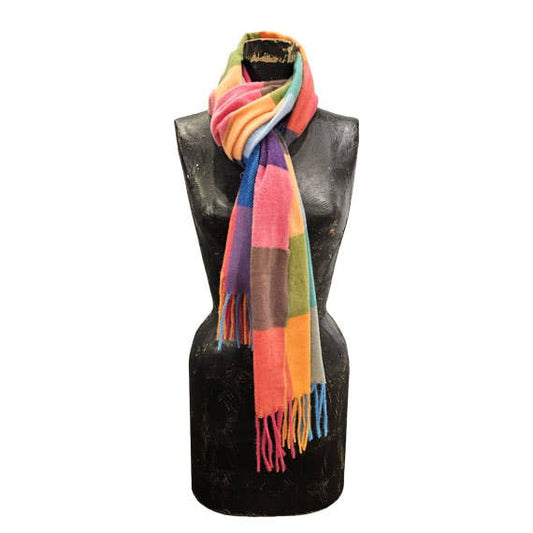 Mediterranean Concepts Scarves Med. Concepts Large Bright Block Check Scarf 00795102 Med. Concepts Large Bright Block Check Scarf