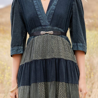 Young Threads Dresses Mixed Patchwork Boho Maxi Dress Mixed Patchwork Boho Maxi Dress
