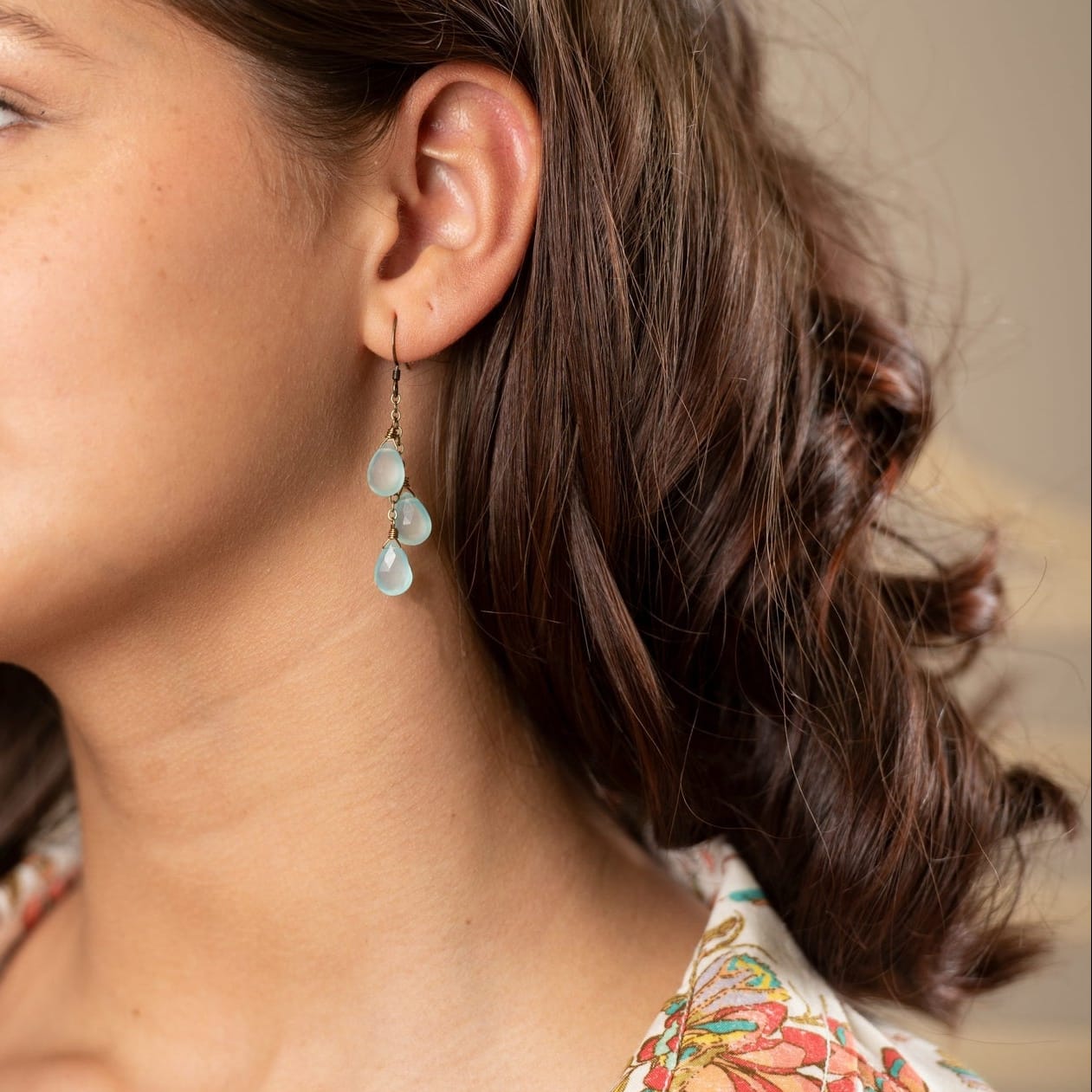 Edgy Petal Earrings Edgy Petal Streaming Seafoam Chalcedony Teardrop Earring 64322270 Edgy Petal Streaming Seafoam Chalcedony Teardrop Earring