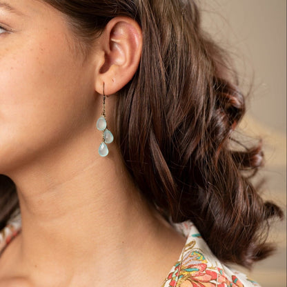 Edgy Petal Earrings Edgy Petal Streaming Seafoam Chalcedony Teardrop Earring 64322270 Edgy Petal Streaming Seafoam Chalcedony Teardrop Earring