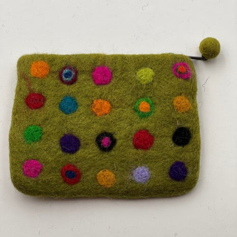 Felted Dot Coin Purse - Multiple Colors