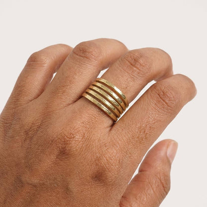 Anju Jewelry Rings Anju Jewelry Silver Thick Band Ring - Multiple Metals Anju Jewelry Silver Thick Band Ring - Multiple Metals