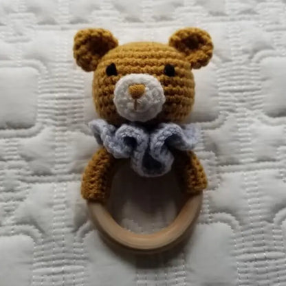 D & C Toys Children's Accessories Crochet & Wood Rattle - Multiple Animals Crochet & Wood Rattle - Multiple Animals