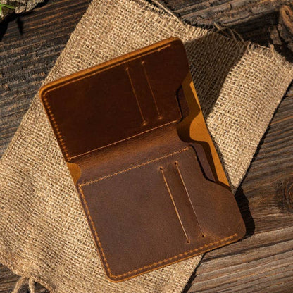 American Leather Goods Vertical Bifold Wallet - Multiple Colors