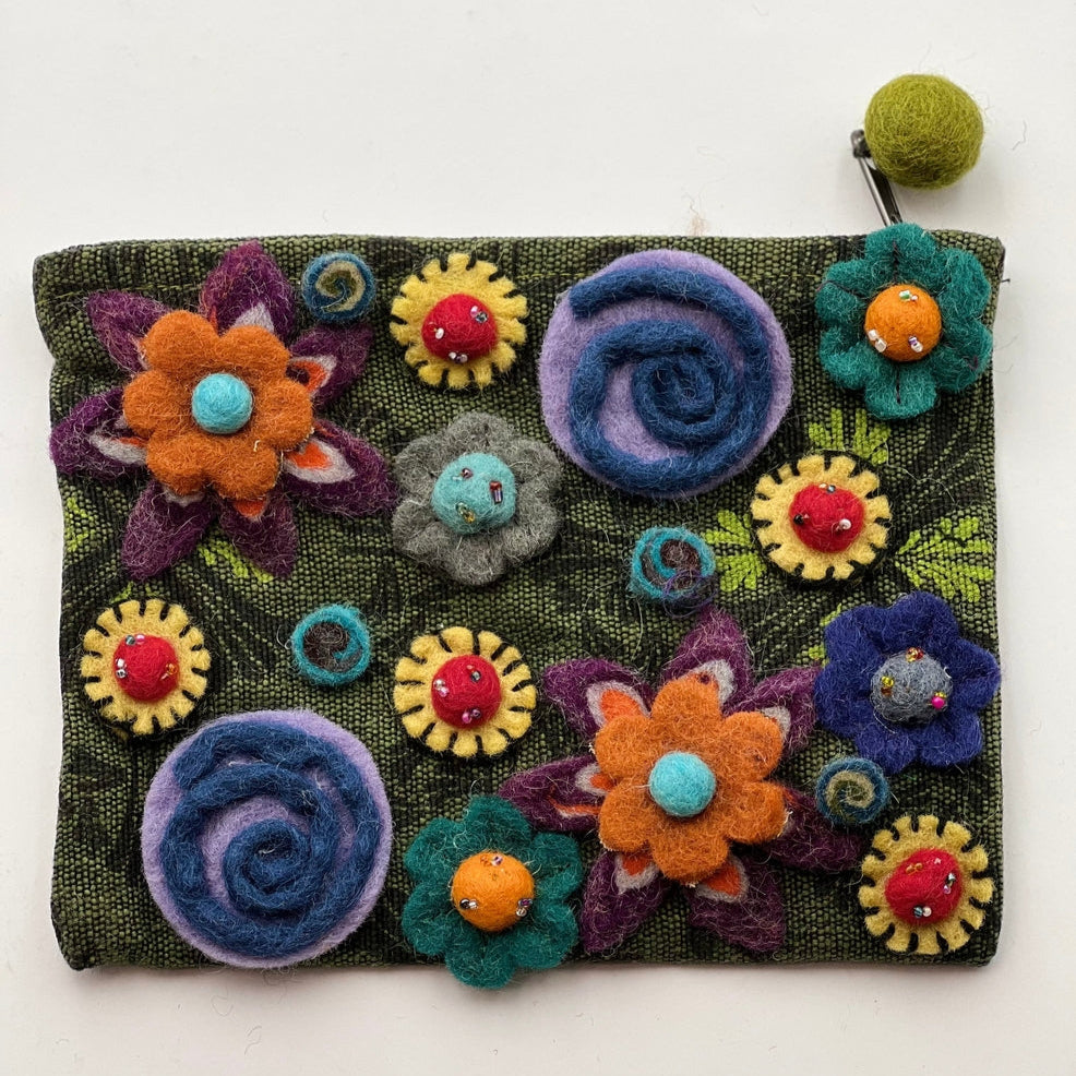 Whimsical Felted Coin Purse - Multiple Colors