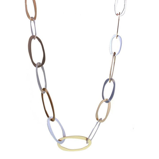 Kole Design Necklaces Kole Design Open Link Two-Tone Necklace Kole Design Open Link Two-Tone Necklace