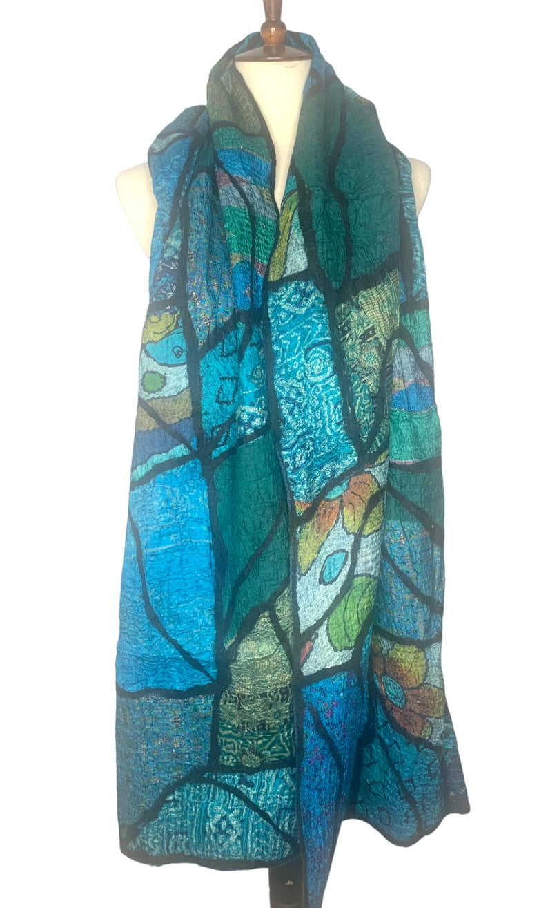 Pomegranate Moon Sari Patchwork Scarf - Multiple Colors