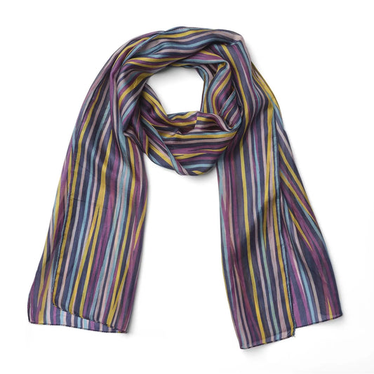 Quintessential Vienna Navy Silk Scarf