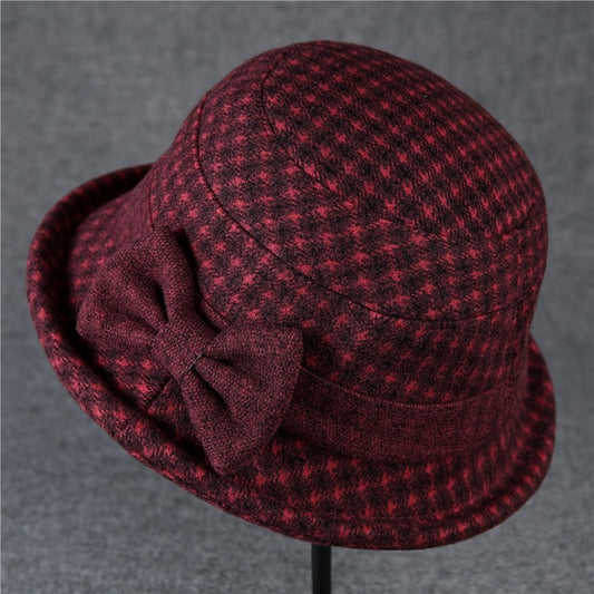 Curled Bow Retro Bucket Hat