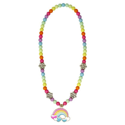 Pink Poppy Daisy Rainbow Necklace