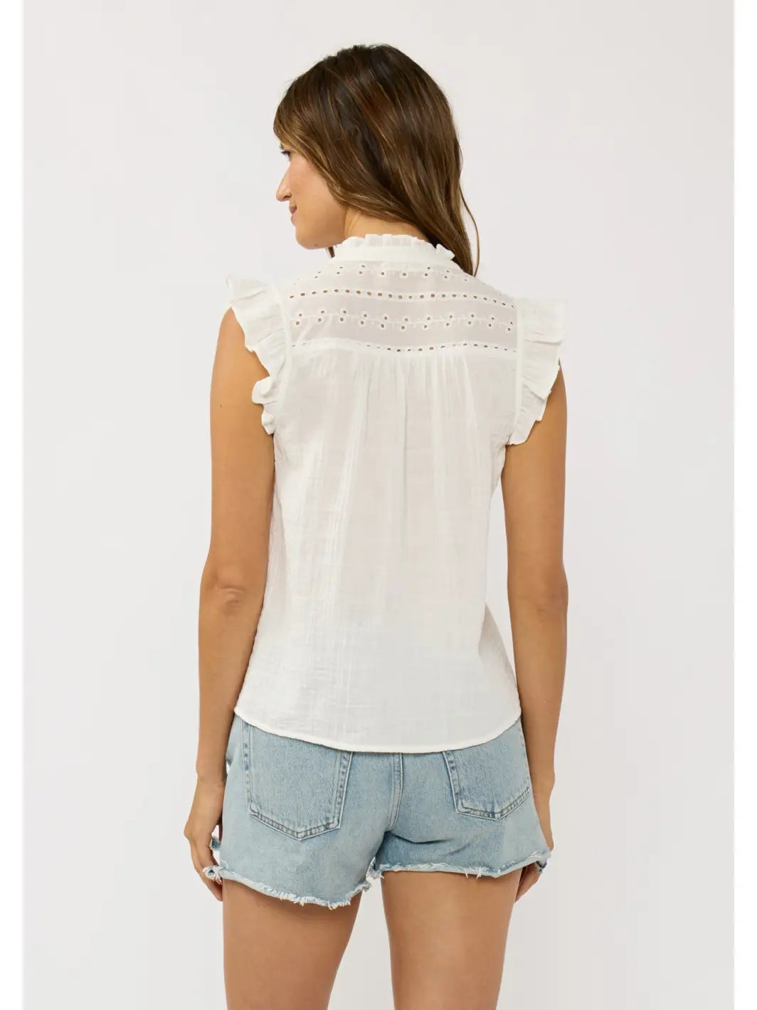 Lovestitch Tops Eyelet Ruffle Sleeve Top Eyelet Ruffle Sleeve Top