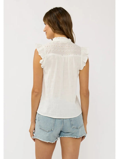 Lovestitch Tops Eyelet Ruffle Sleeve Top Eyelet Ruffle Sleeve Top