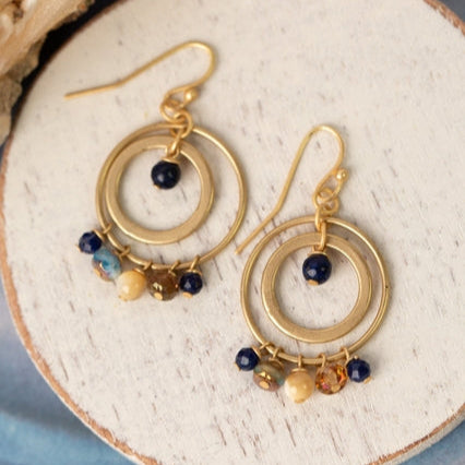 Anne Vaughan Starry Night Mother of Pearl Hoop Earring