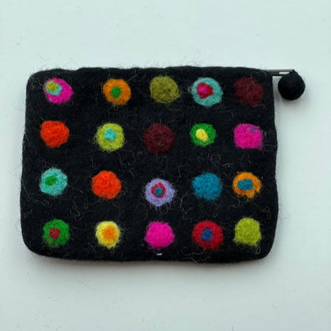 Felted Dot Coin Purse - Multiple Colors