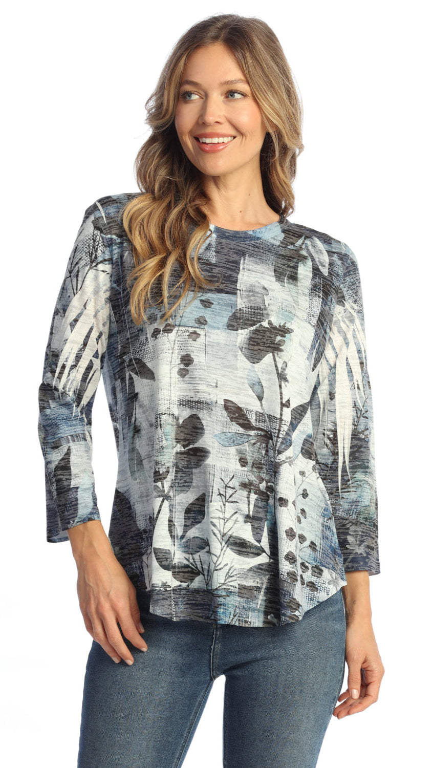 Jess & Jane Burnout 3/4 Sleeve Tee - Multiple Prints