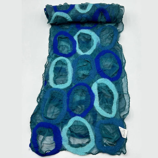 Nurbu Inc. Scarves Abstract Circle Felted Scarf - Multiple Colors Abstract Circle Felted Scarf - Multiple Colors