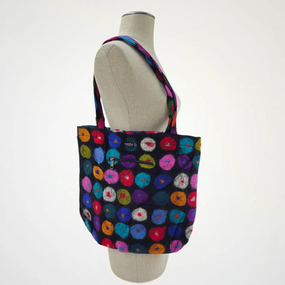 Feltiful Bags Abstract Polka Dot Felted Tote Bag Abstract Polka Dot Felted Tote Bag