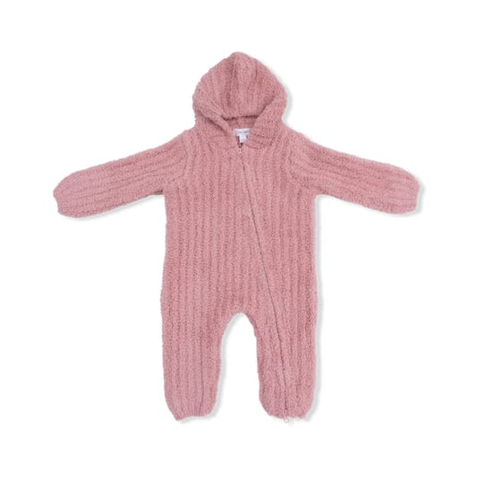 Angel Dear Children's Clothing Angel Dear Chenille Hooded Romper with Stripe Texture - Multiple Colors Angel Dear Chenille Hooded Romper with Stripe Texture - Multiple Colors